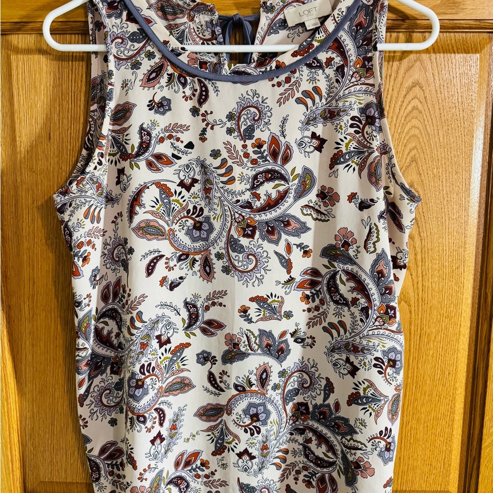 LOFT Multicolor Paisley Sleeveless Blouse